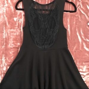 Skeleton lace skull goth black skater LBD